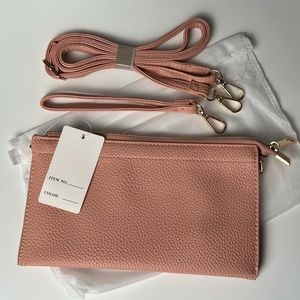 Three compartments Crossbody Bag Convertible to wristlet or shoulder